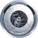 Vista frontal do core turbo FOR 17201-0L040 com parafusos laterais e flanges de montagem