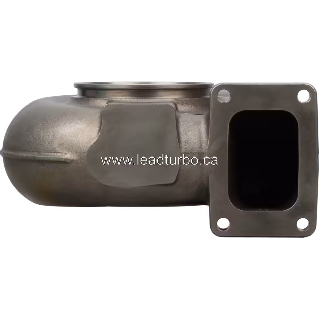 Turbine Housing 3522911A HC5A em metal fundido cinza com flange retangular
