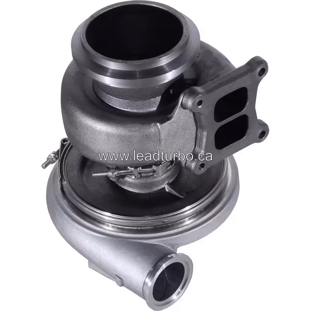 Turbo 2834419 HX55 para Cummins ISM - Reposição bottom 45 degree view