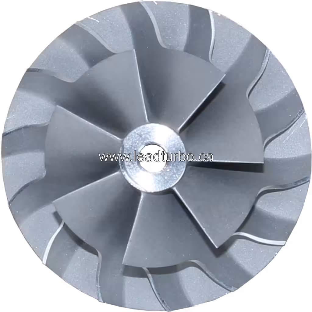 Detalhe da roda compressora turbo 12707100000 CW