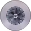 Vista frontal do Core S2ESL-113 FOR 112-4896 para CAT 3116 com rodas de compressor e turbina visíveis