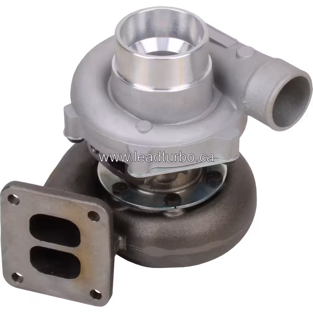 Turbocompresor RE26120 TA3401 para John Deere 6359T 45 degree view