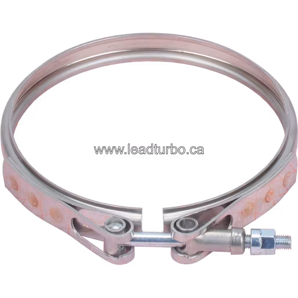 Vue de face du V-band HE600WG HX60W avec bras de levier et bande circulaire