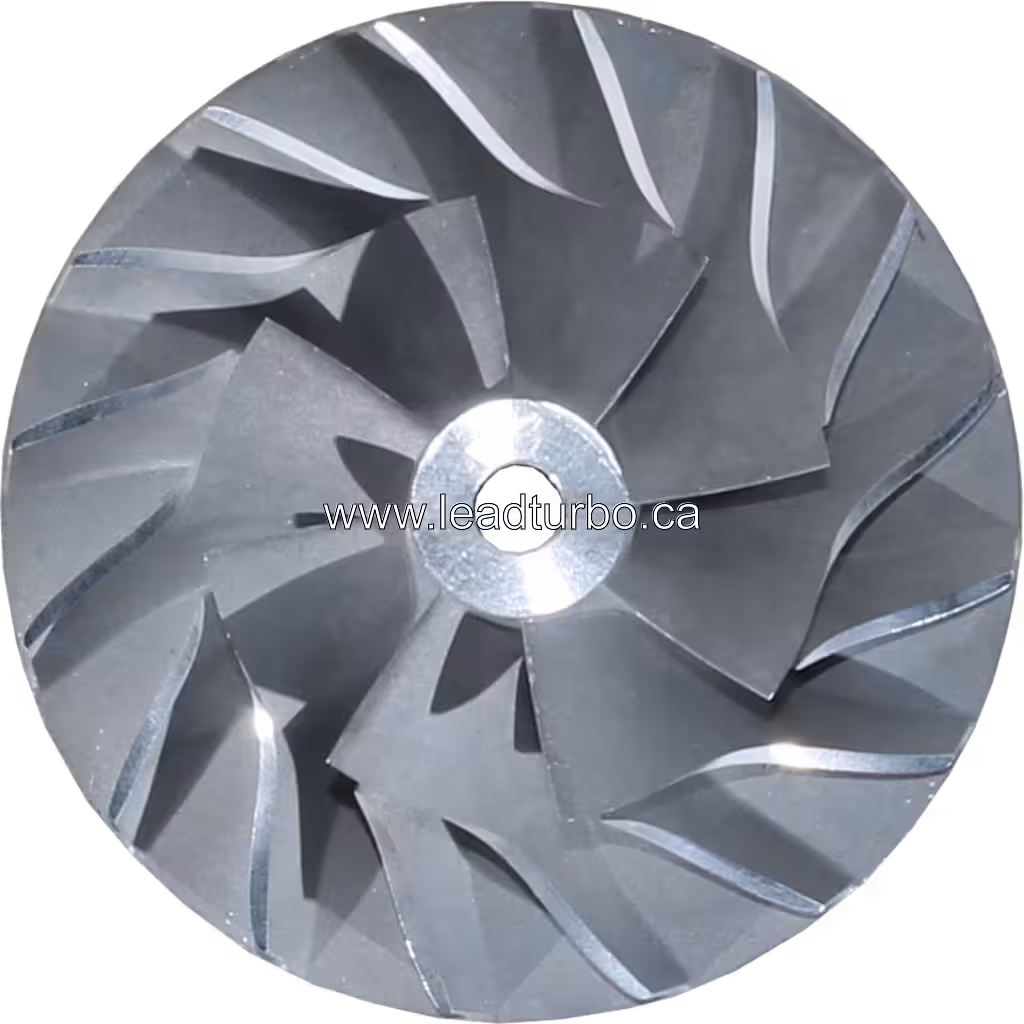 Turbo compressor wheel component close-up