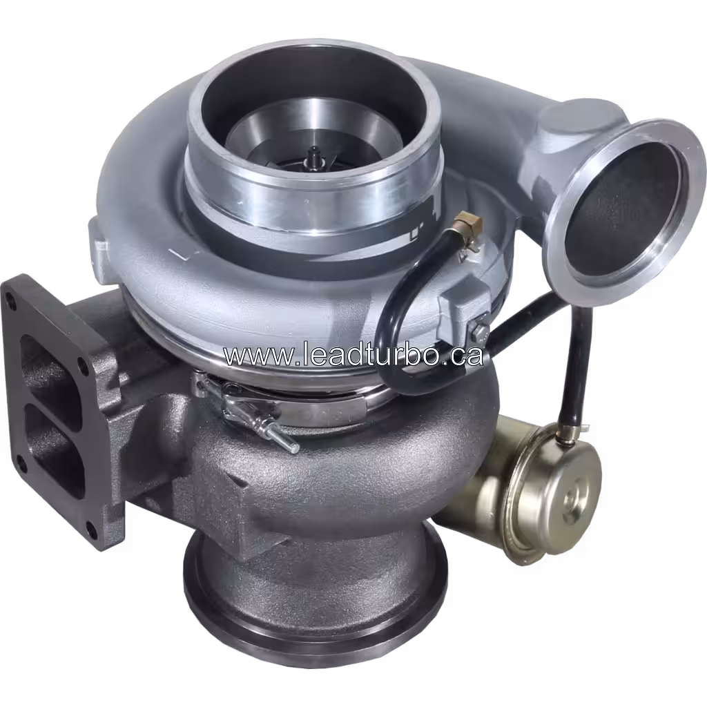 Turbosprężarka aftermarket CAT 3176C z widocznymi uchwytami montażowymi