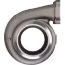 Turbine housing with polished outer rim and side pad