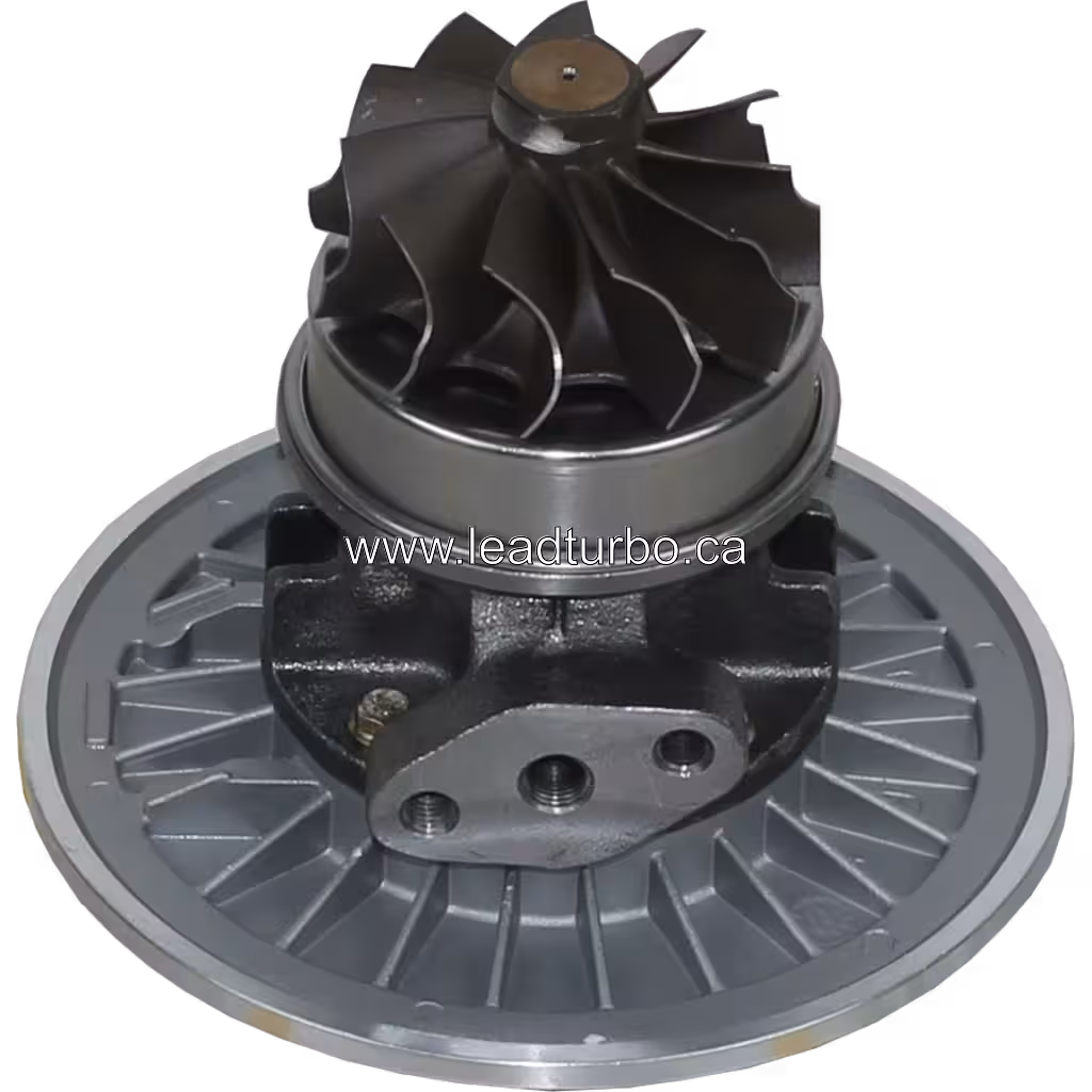 Vue arrière du core de turbo TO4E06 montrant la roue de turbine