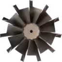 Detalhe da roda de turbina de turbocompressor industrial