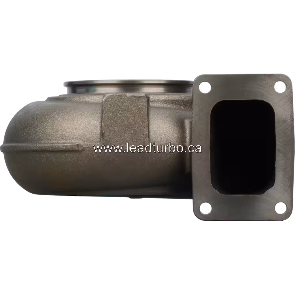 Carcasse de turbine 3522914A en métal gris foncé, vue de face avec bride rectangulaire