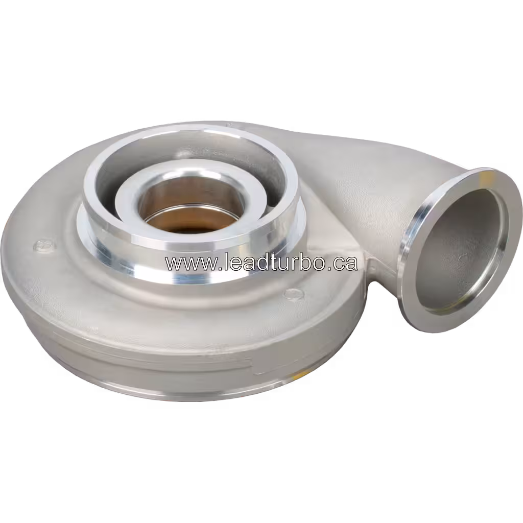 Vue latérale du carter de compresseur en aluminium pour moteur 11.1L