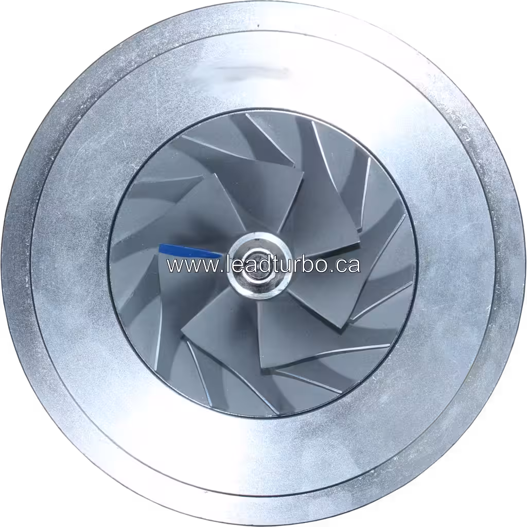 Vista frontal del core de turbocompresor 3575203 H2D HX50 con soporte de montaje