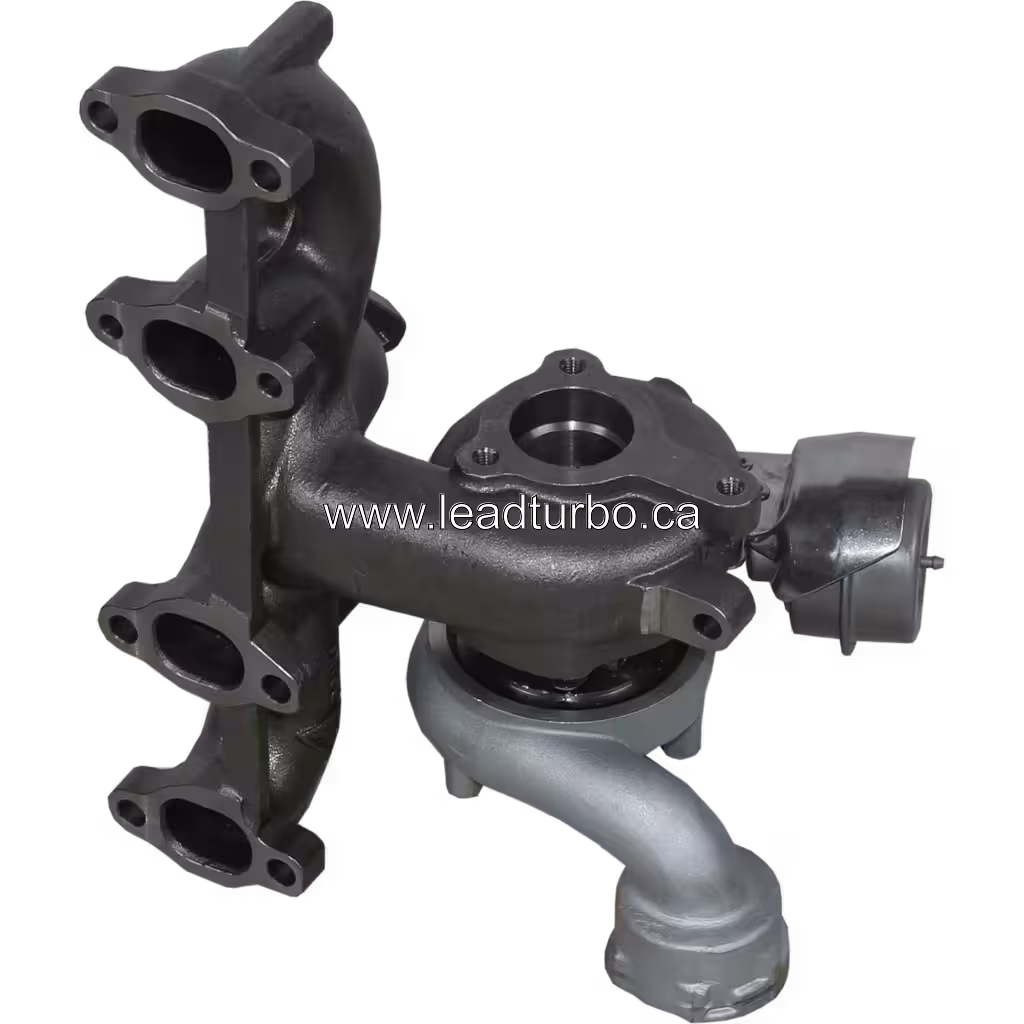 Turbocharger 54399880016 vista lateral e conexões