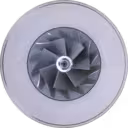 Vue avant du core de turbocompresseur 4031321 HX40W montrant la roue compresseur
