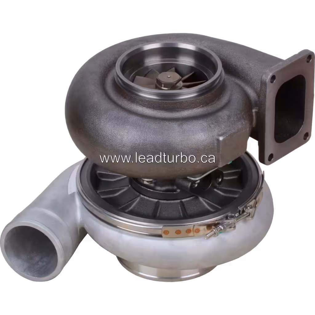 Турбокомпресор 407370-0004 T18A40 заміна для Detroit Diesel 12V150T bottom 45 degree view
