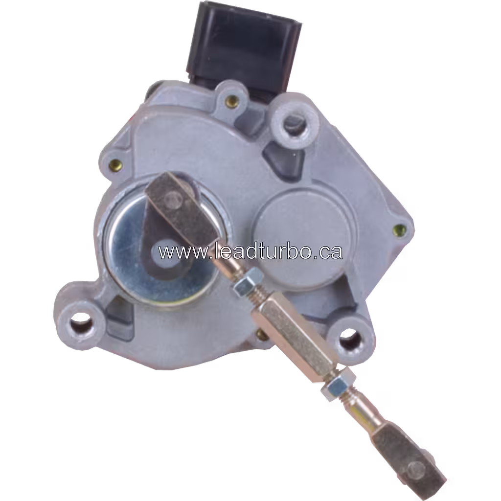 Vista lateral del actuador de turbo aftermarket