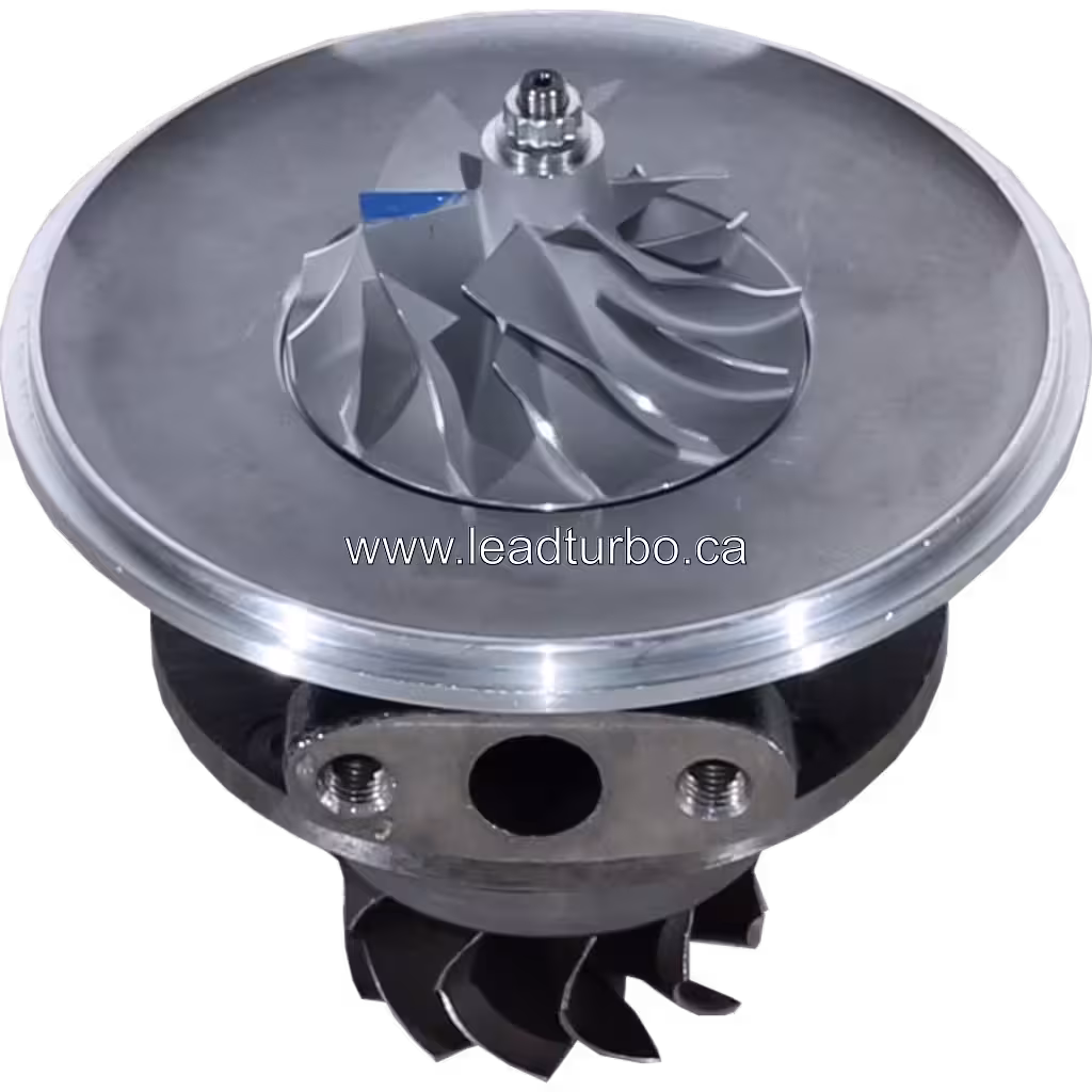 Vista replacement de 45 graus do core RHE61 FOR 1144003320 mostrando a roda do compressor prateada