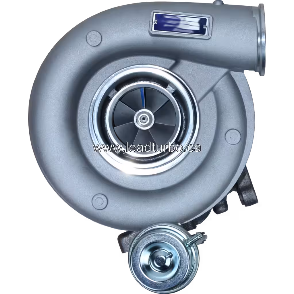 Front view of 3592778 HX55W turbocharger showing compressor impeller
