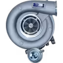 Front view of 3592778 HX55W turbocharger showing compressor impeller