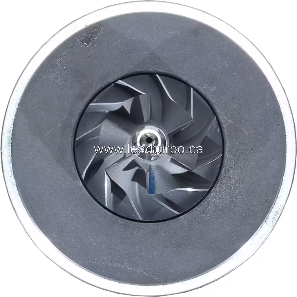 Vue avant du core de turbocompresseur TA3107 FOR 7C3446 montrant la roue de compresseur