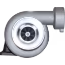 Vista frontal do turbocharger 179576 4LF555 mostrando a roda do compressor