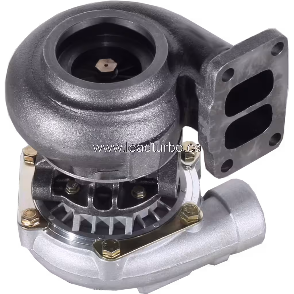Turbolader 2674A396 Unteransicht mit Turbinenflansch und Befestigung