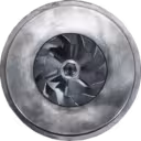 Front view of Core 1W1053 4LF555 turbocharger assembly for CAT 3412 showing compressor wheel