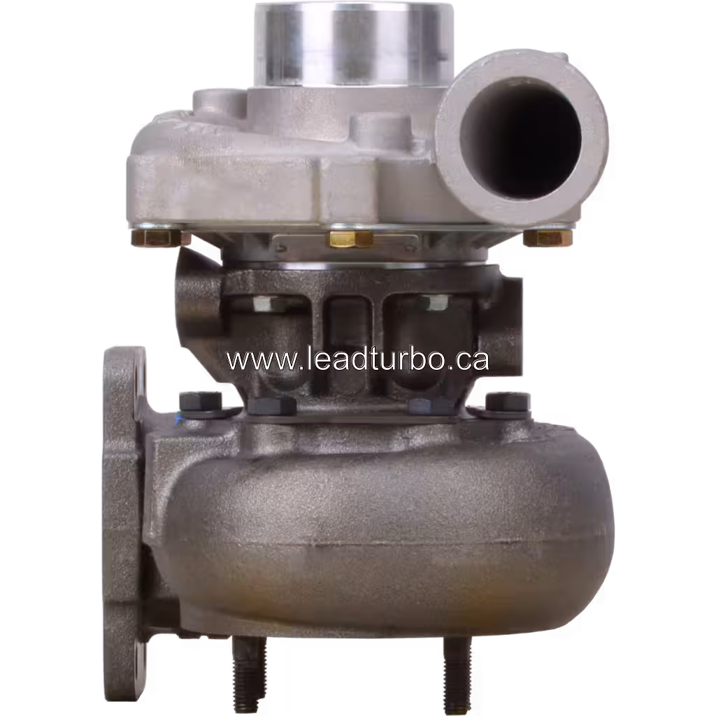 Turbo TA3137 6207818330 para Komatsu PC150-6, vista frontal com carcaça do compressor prateada