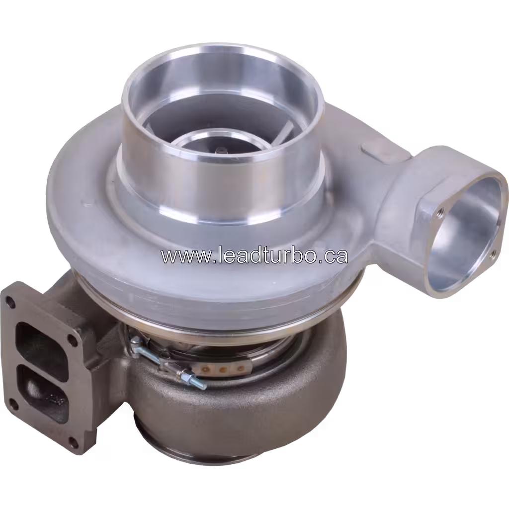 Vista frontal del turbo 167053 reemplazo CAT 3406