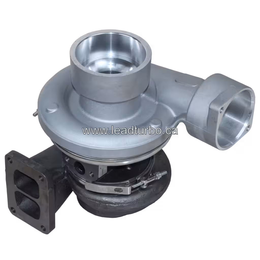 Vista lateral del turbocompresor aftermarket para maquinaria CAT