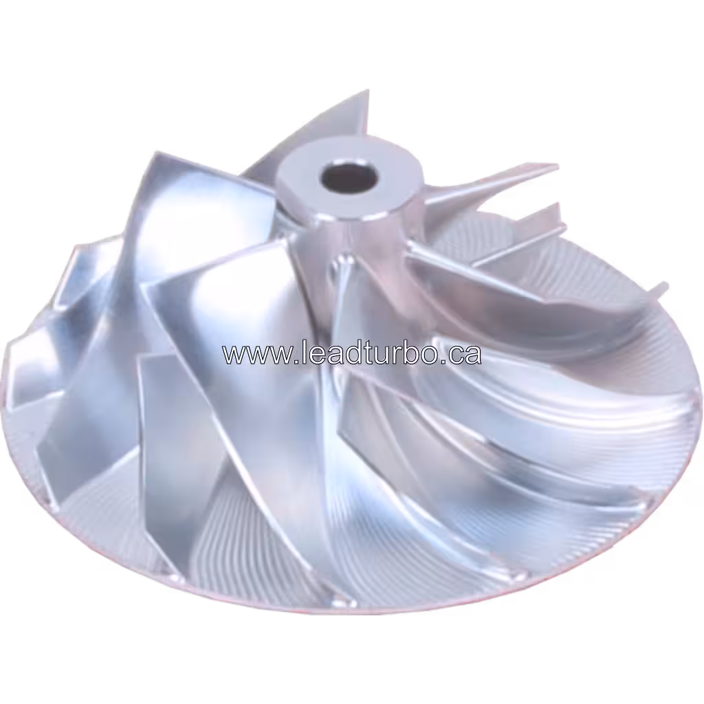 Detalhe da roda compressora aftermarket para motor industrial