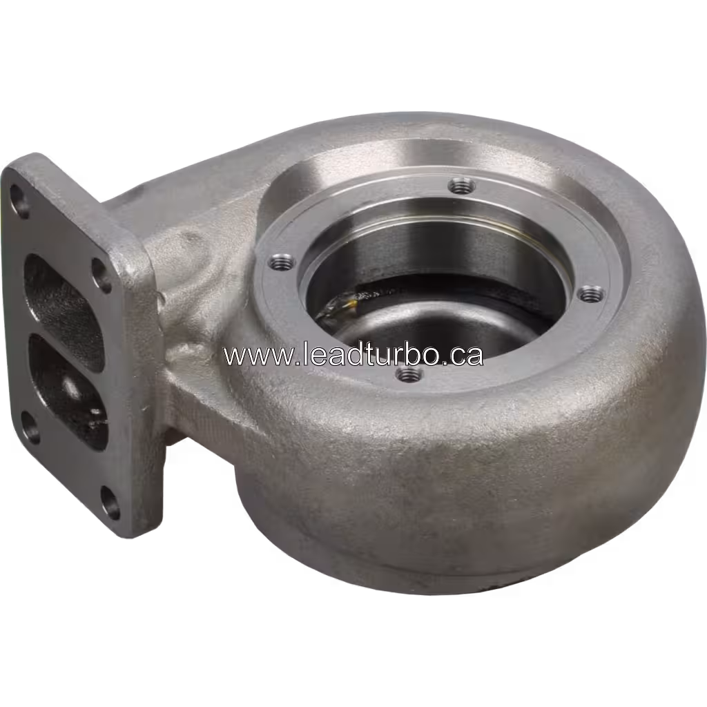Carter Turbine 3524748-cast H1E pour Turbo Volvo TXD73 bottom 45 degree view