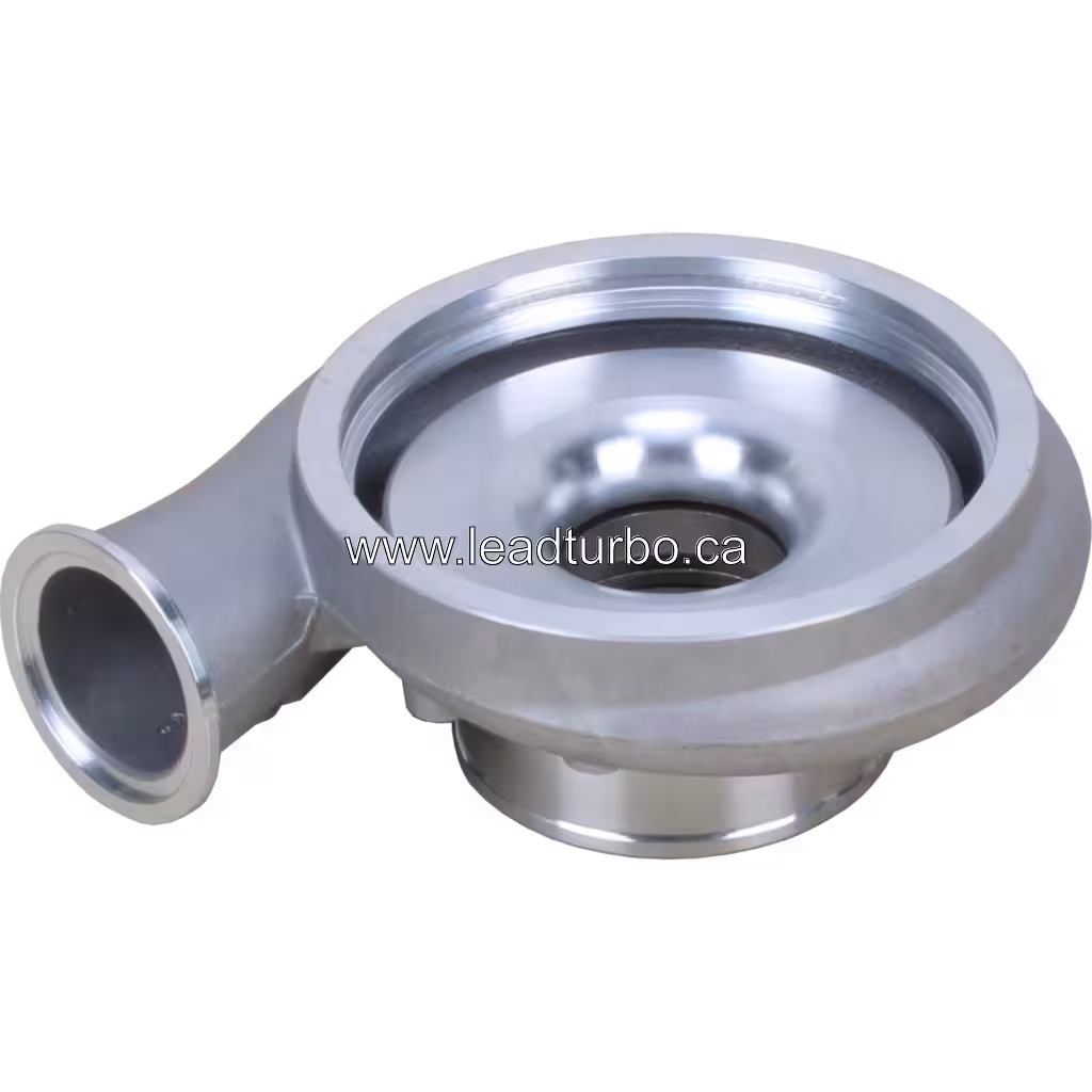 Obudowa sprężarki turbosprężarki HX35W 3597180 CH do IVECO i Cummins bottom 45 degree view