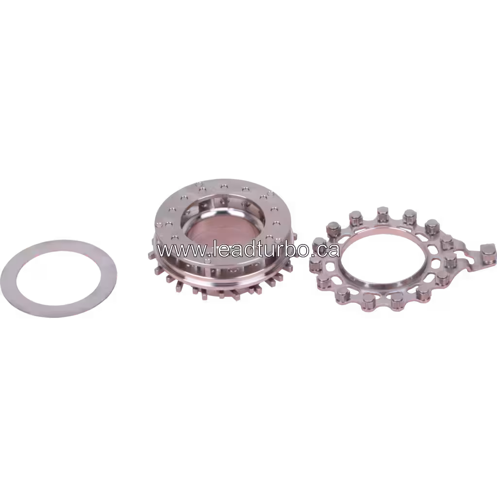 Turbolader Nozzle Ring Assy mit Flanschring und Dichtung, metallische Oberfläche