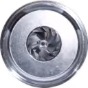 Vista frontal do core 17202-90030 CT mostrando a roda do compressor
