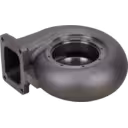 Vista inferior de turbine housing 3529706 con flange central