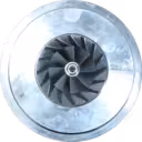 Vue avant du core H1E FOR 3524034 montrant la roue compresseur