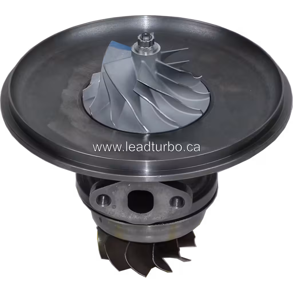 FOR VA740016 turbo core top view showing turbine wheel and bearing housing