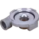 Bottom 45-degree view of 454191-0001 CH compressor housing flanged mounting face