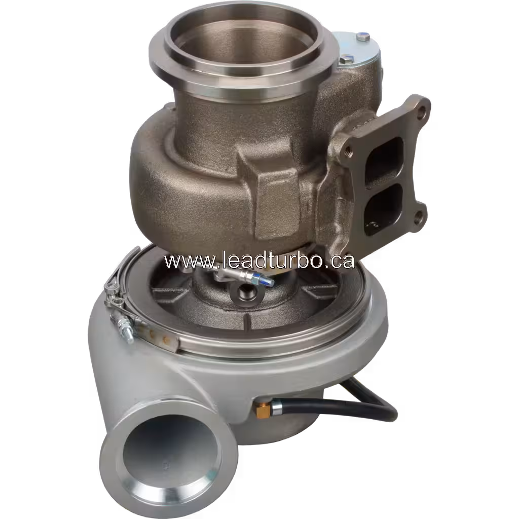 Turbo 4036915 HX55W para Cummins M11 Tier-3 bottom 45 degree view