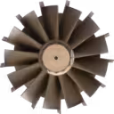 Turbine wheel HX83 vista replacement mostrando pás curvas