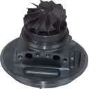 6505-67-5910 core bottom 45-degree view with blue shaft tip and turbine housing