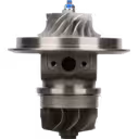 6505-67-5910 KTR110L-F84PW turbocharger core front view with silver compressor wheel