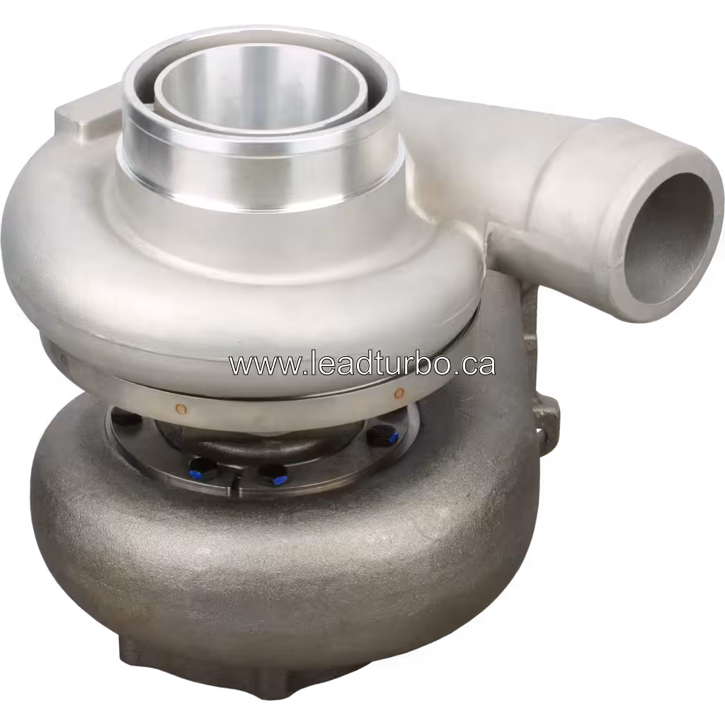 Vista replacement del turbo Komatsu SAA6D170E-5BR con flange de escape de dos puertos