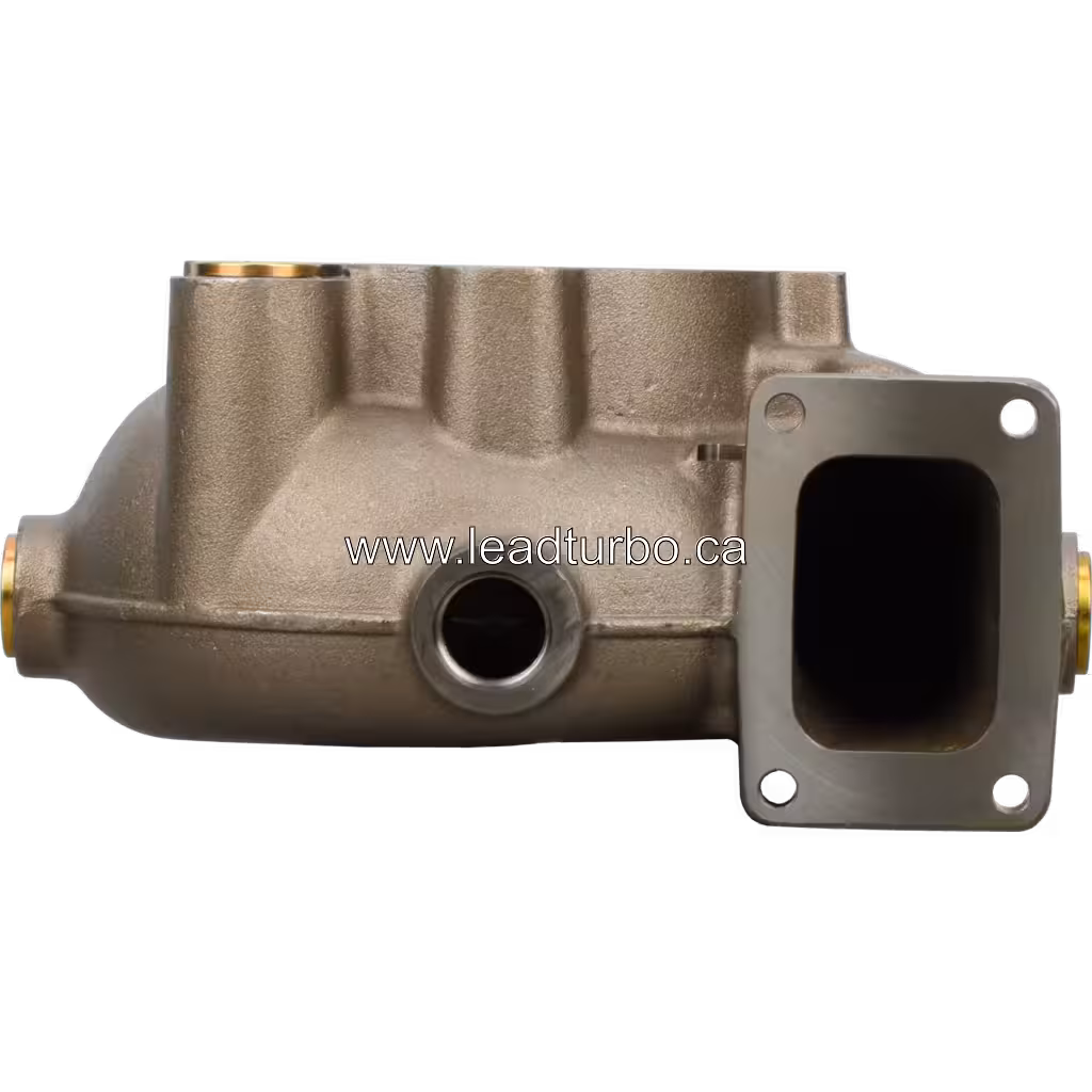 HX80 turbine housing front view with rectangular flange
