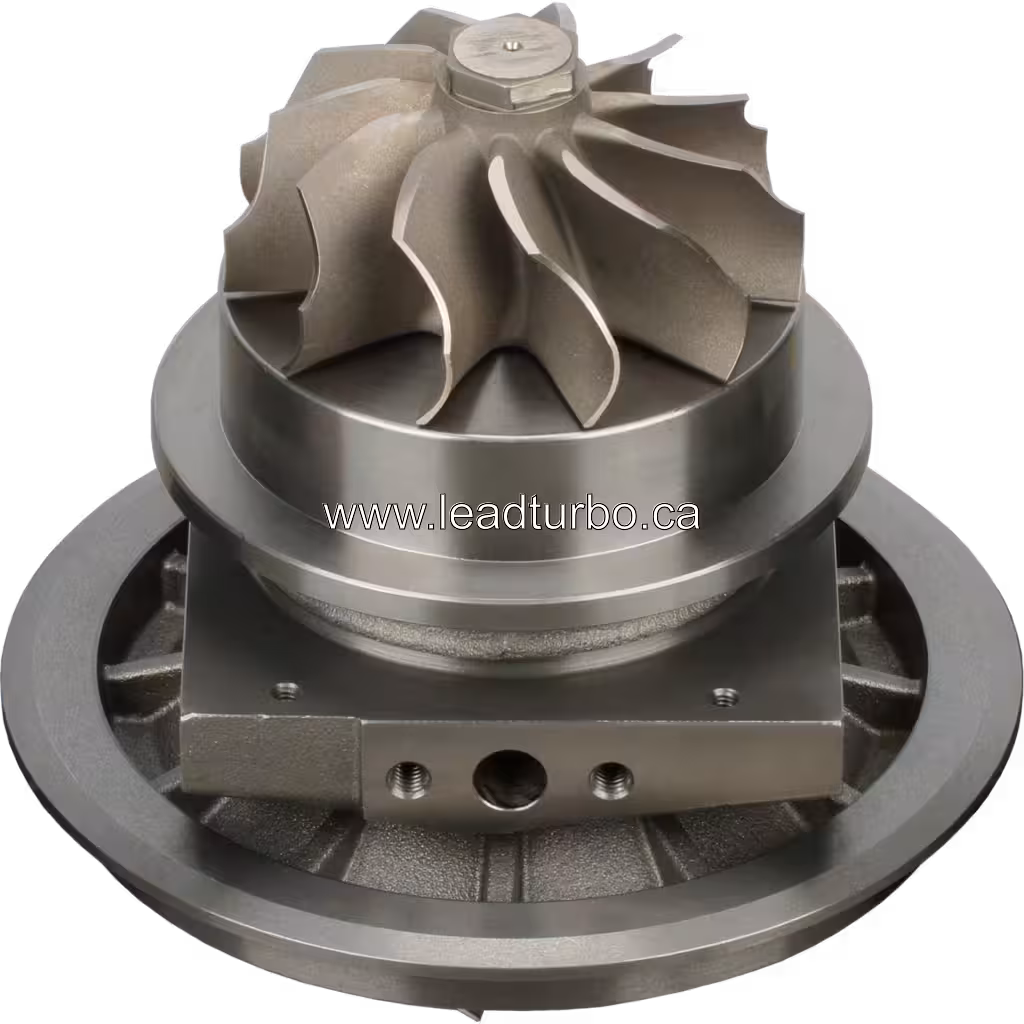 700148-5001S TL9211 Turbocharger Core for CAT Earth Moving bottom 45 degree view