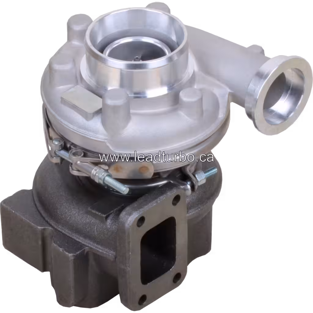 B1-2471NRAKB turbocharger top view showing compressor housing and actuator related hardware