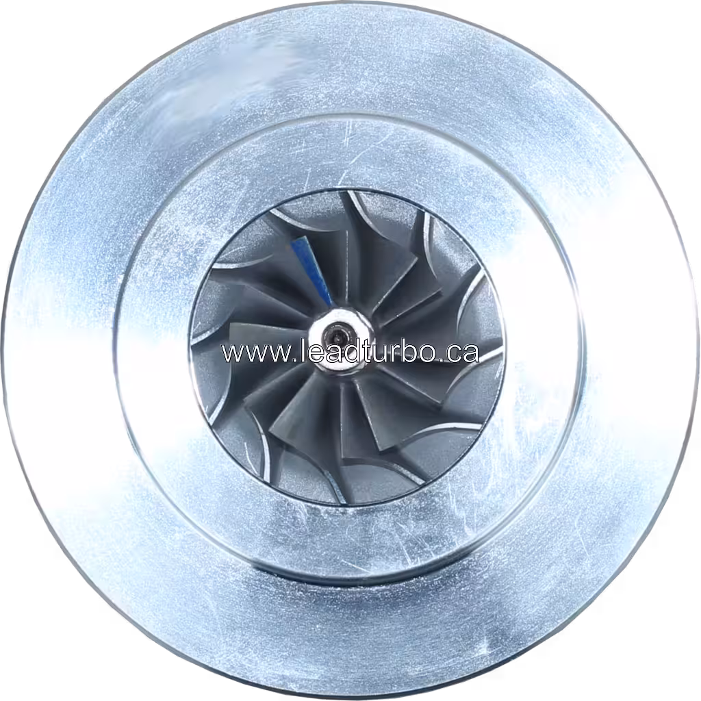Vista frontal do core 53037100511 K03-2072GAAAA 5 88 com roda do compressor prateada