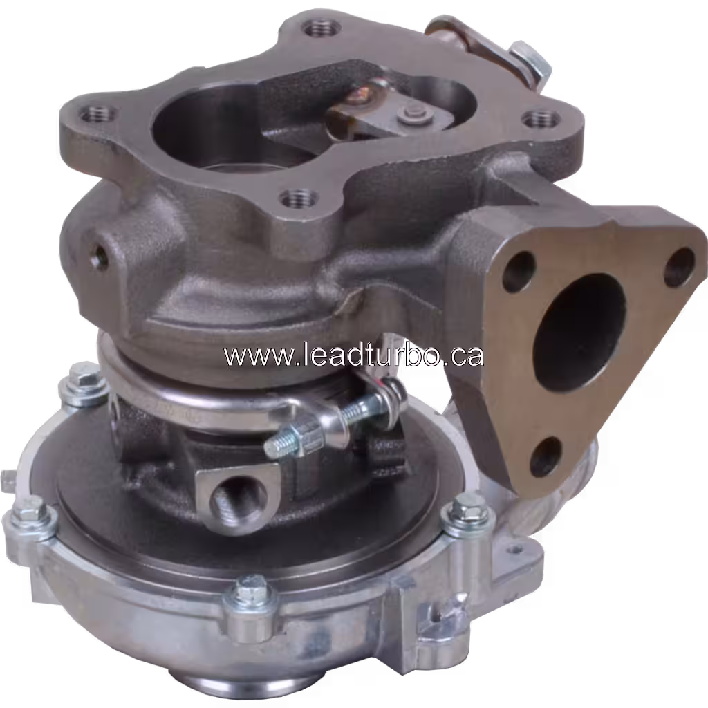 Turbo 1515A029 RHF4-660011P10 para Mitsubishi L200 4D5CDI bottom 45 degree view