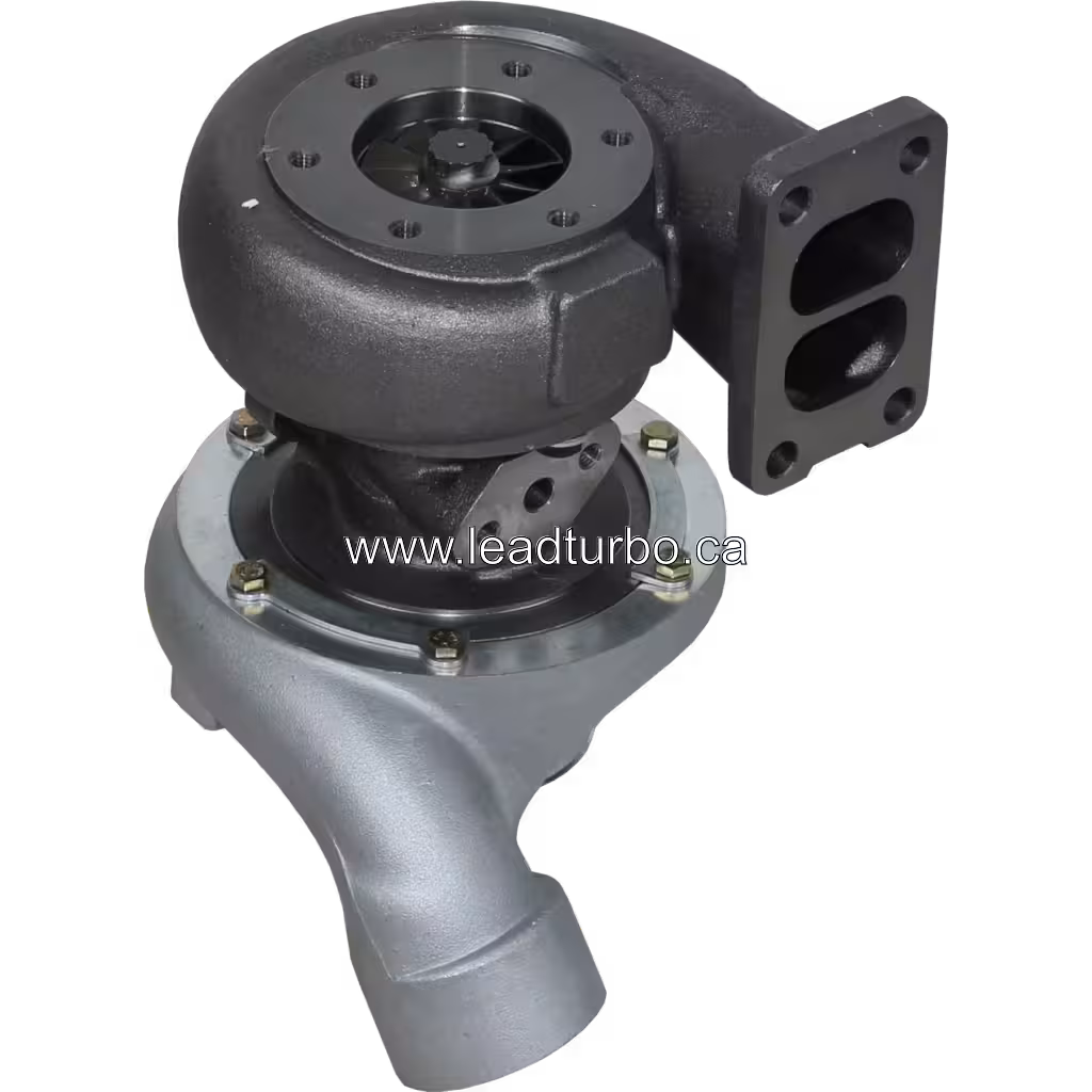 Vista inferior do turbocharger 5010339463B mostrando a montagem central e fixações