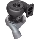 Vista inferior do turbocharger 5010339463B mostrando a montagem central e fixações
